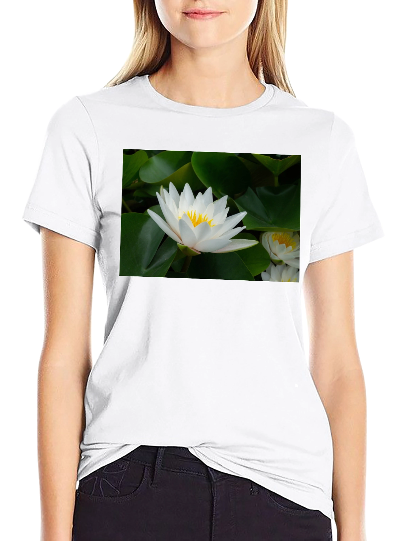Lotus Flower Black T-Shirt