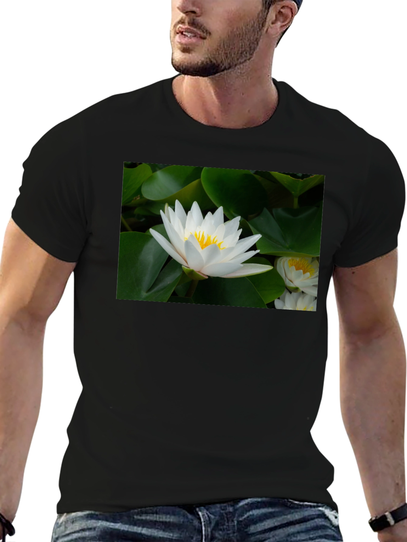 Lotus Flower Black T-Shirt