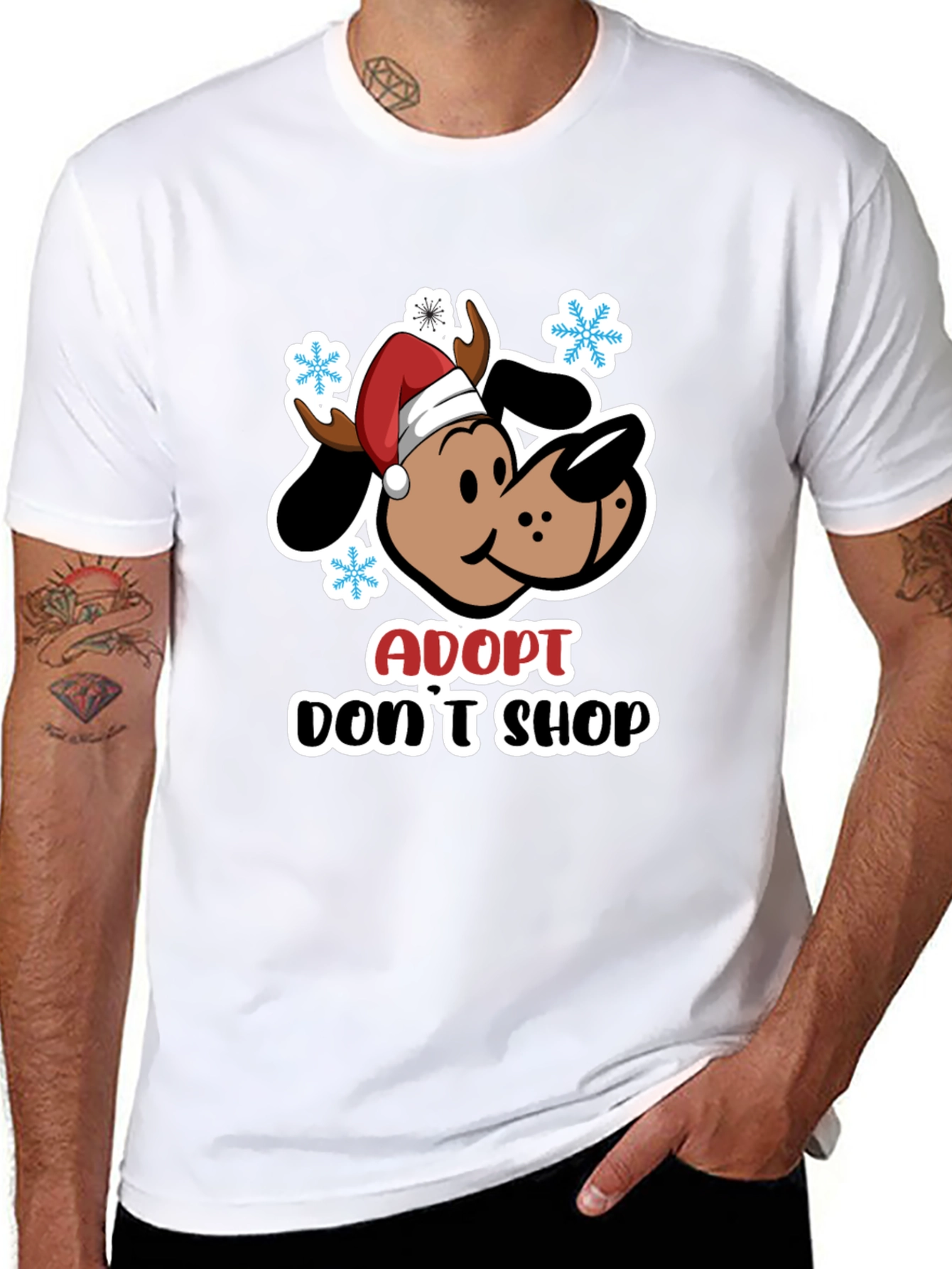 Adopt Dont Shop Dog Christmas T-Shirt