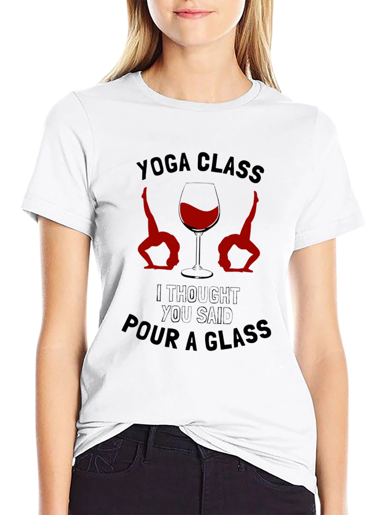 Yoga Class Pour A Glass Mens T-Shirt