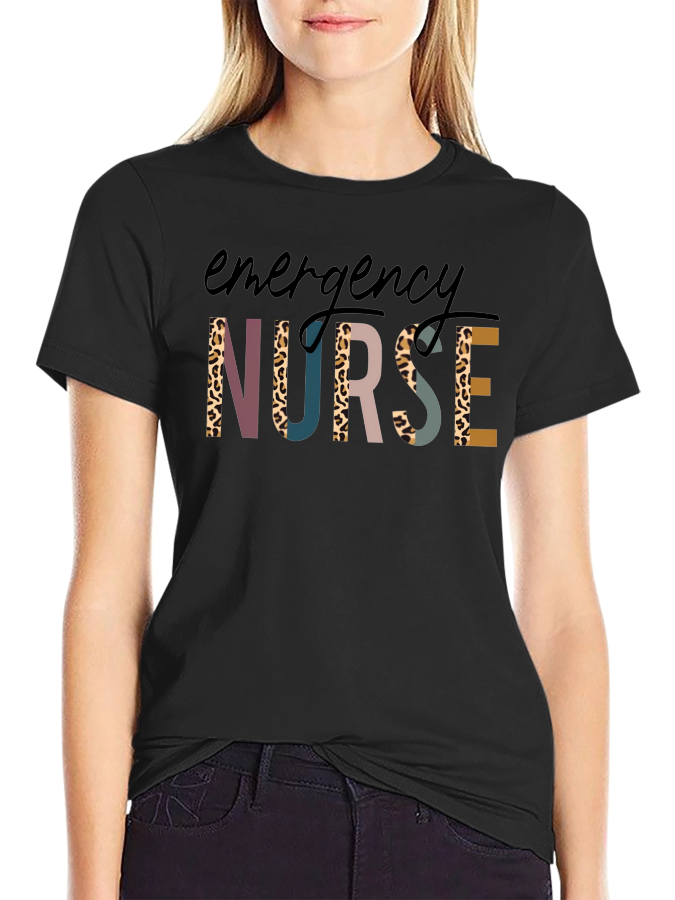 Emergency Nurse Graphic T-Shirt Black Tee