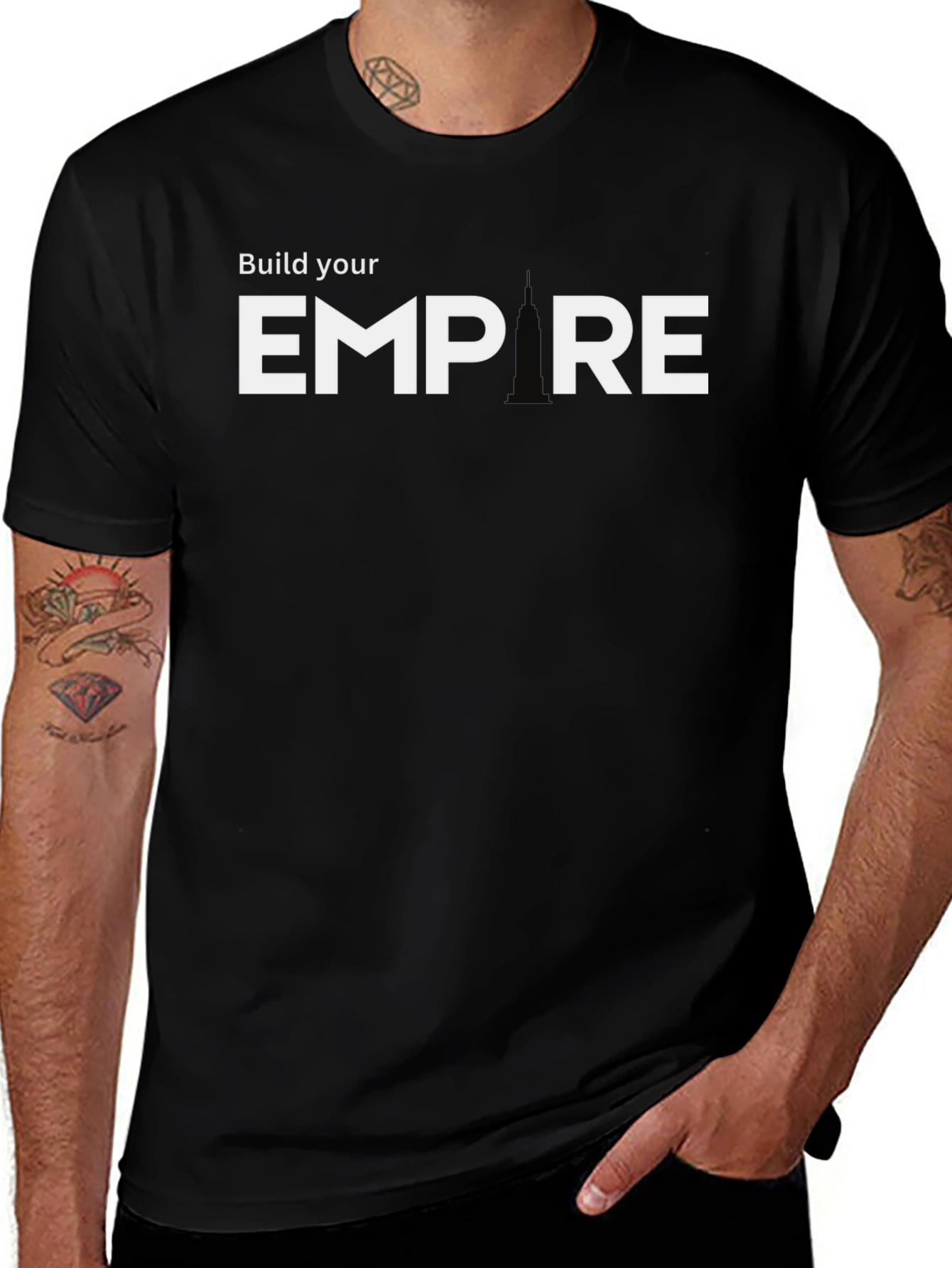 Build Your Empire Graphic Tee - Black Cotton Blend