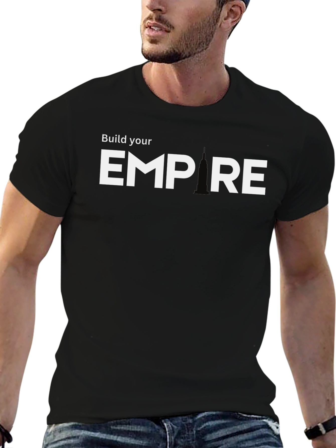 Build Your Empire Graphic Tee - Black Cotton Blend