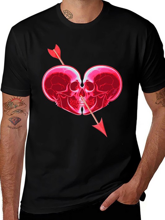 Skull Heart Arrow Graphic T-Shirt