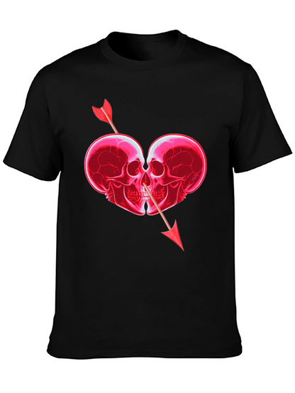 Skull Heart Arrow Graphic T-Shirt