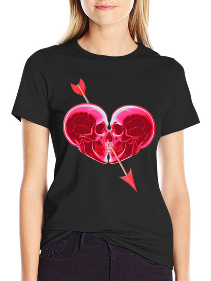 Skull Heart Arrow Graphic T-Shirt