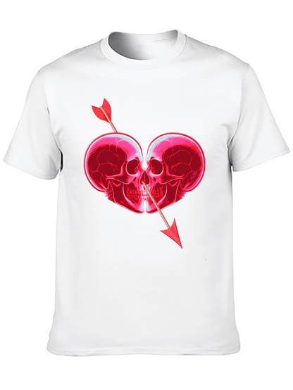 Skull Heart Arrow Graphic T-Shirt