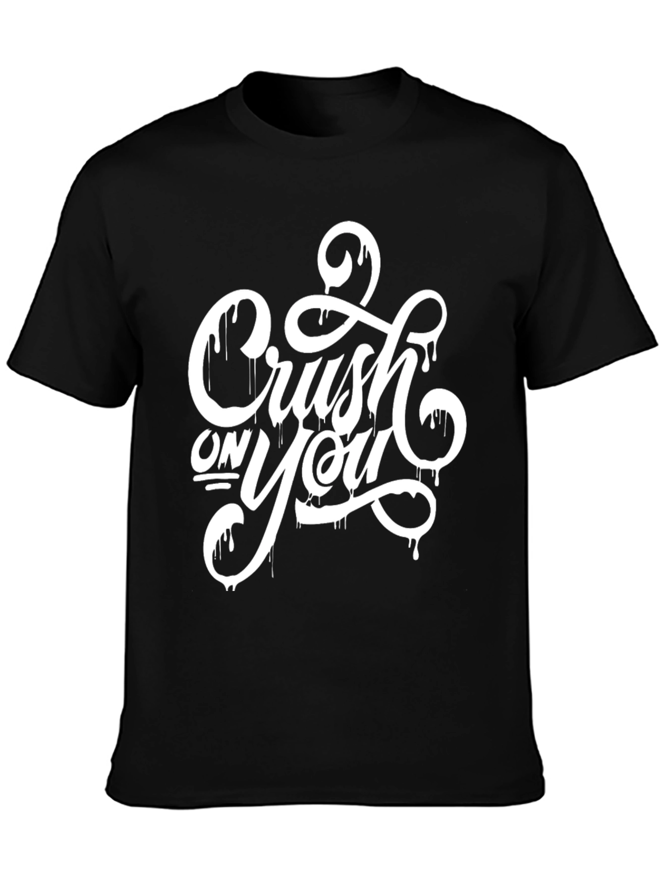 Crush On You Black Graphic T-Shirt for Men