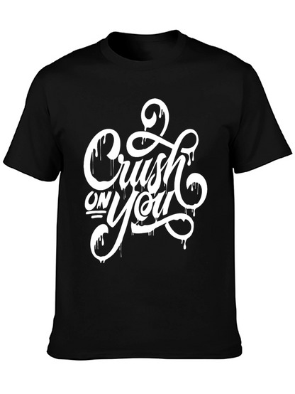 Crush On You Black Graphic T-Shirt for Men