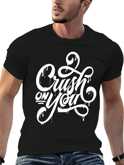 Crush On You Black Graphic T-Shirt for Men