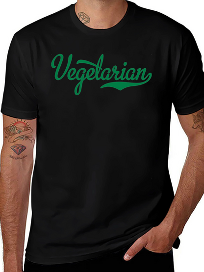 Vegetarian Graphic T-Shirt - Black