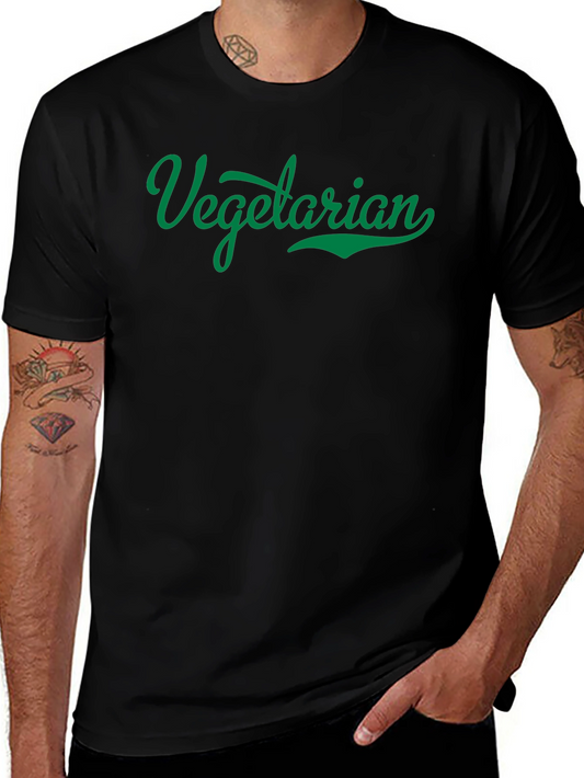 Vegetarian Graphic T-Shirt - Black