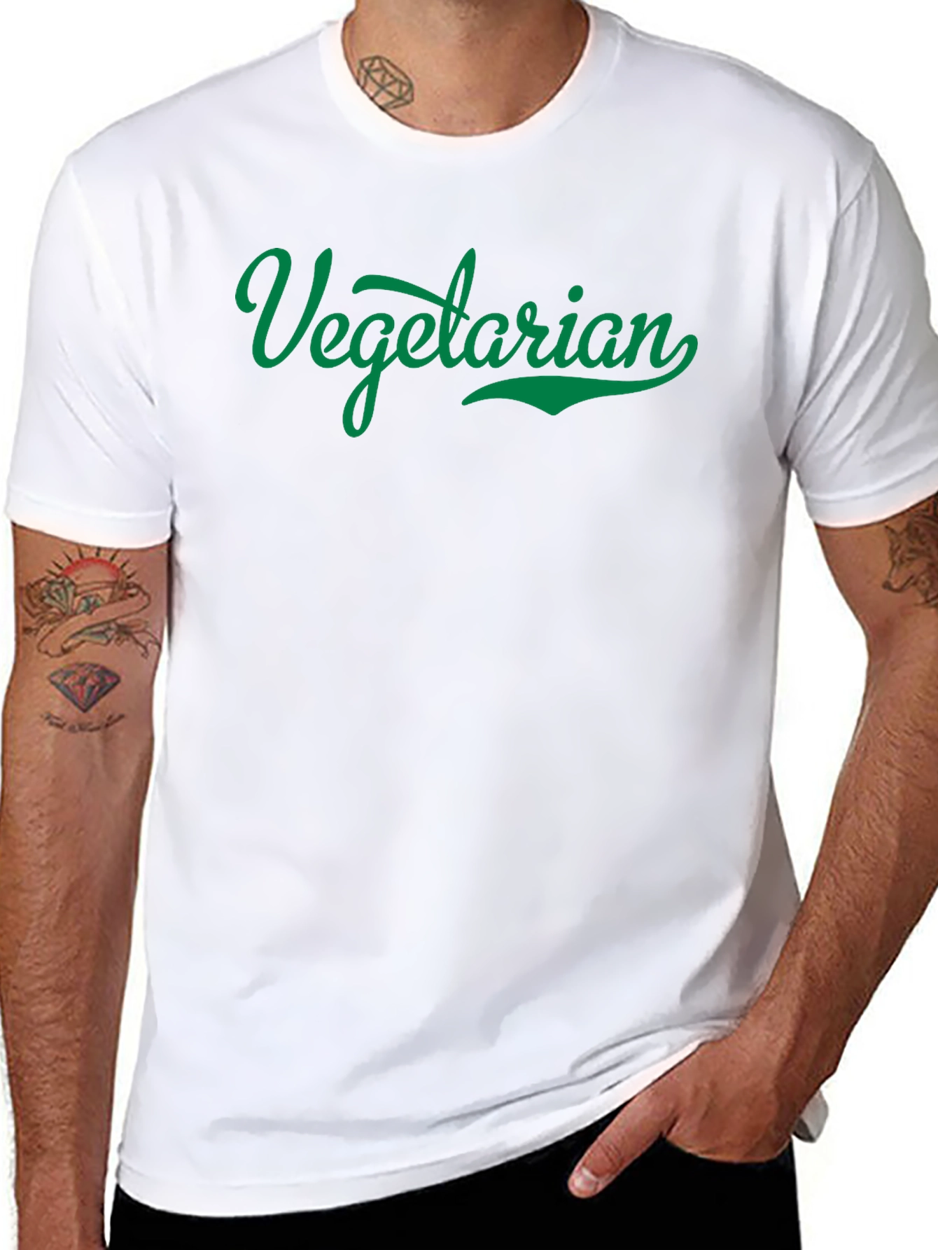 Vegetarian Graphic T-Shirt - Black