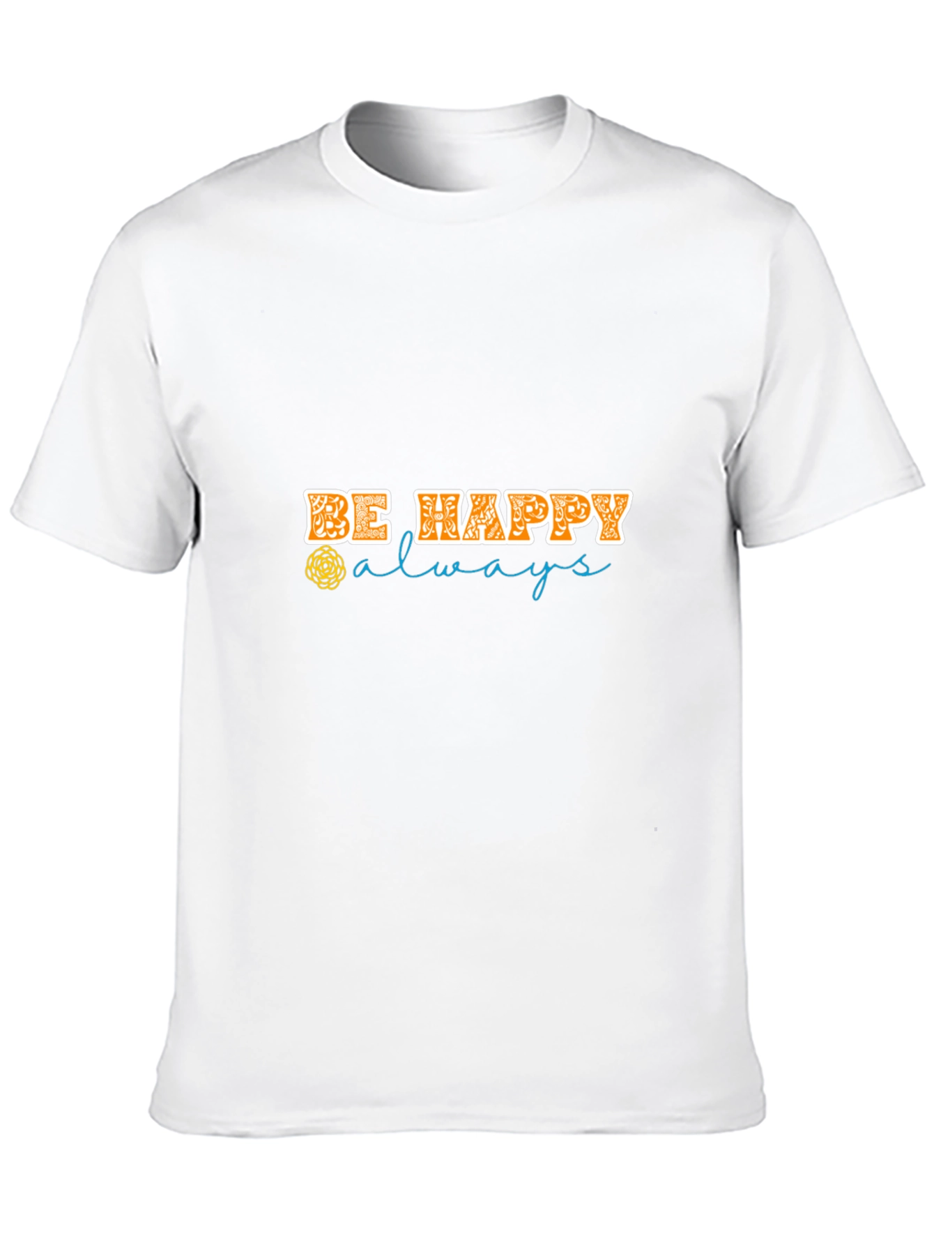 Be Happy Always Black Graphic Tee