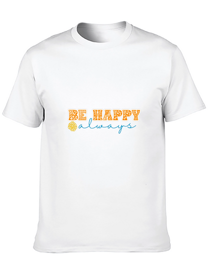 Be Happy Always Black Graphic Tee