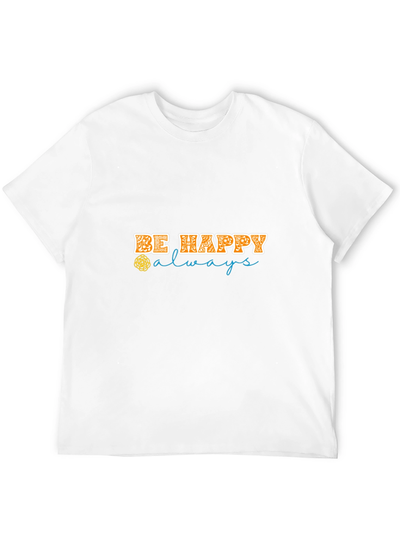 Be Happy Always Black Graphic Tee