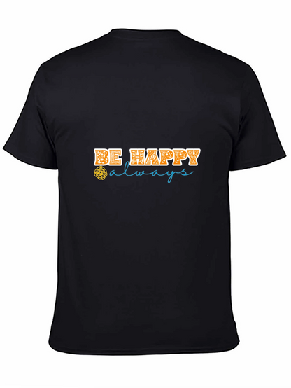 Be Happy Always Black Graphic Tee