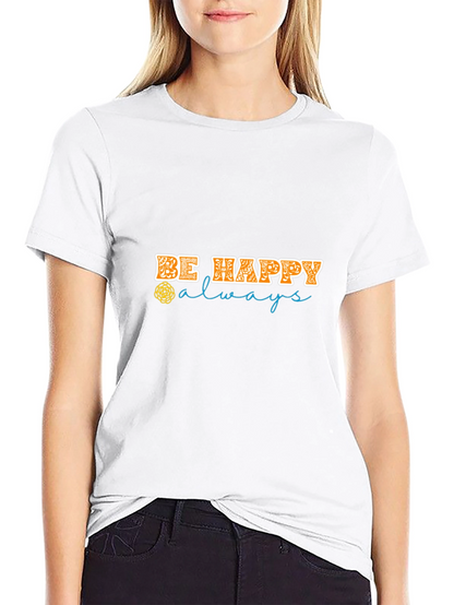 Be Happy Always Black Graphic Tee