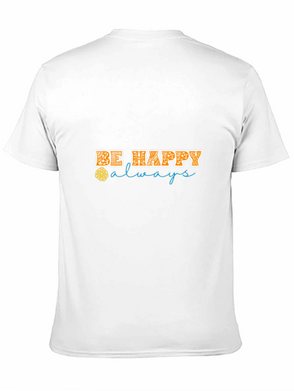 Be Happy Always Black Graphic Tee