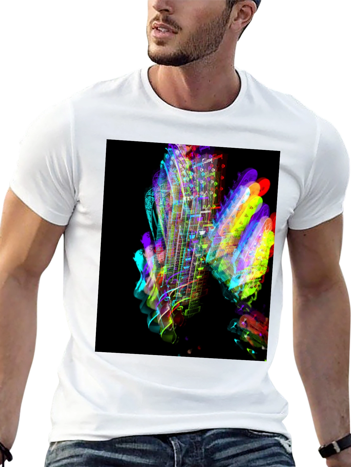 Vibrant Guitar Graphic T-Shirt