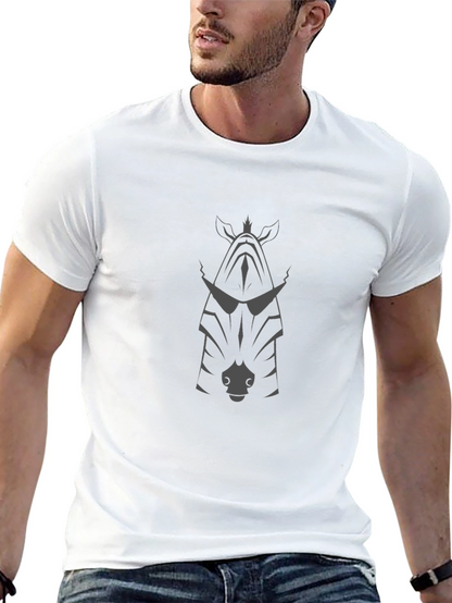Cool Zebra Graphic Tee - Black Cotton Blend T-Shirt