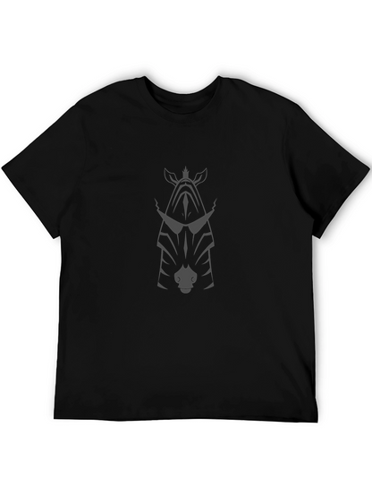 Cool Zebra Graphic Tee - Black Cotton Blend T-Shirt