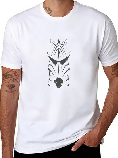 Cool Zebra Graphic Tee - Black Cotton Blend T-Shirt