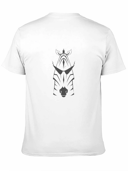 Cool Zebra Graphic Tee - Black Cotton Blend T-Shirt