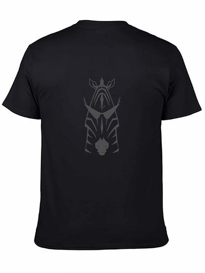 Cool Zebra Graphic Tee - Black Cotton Blend T-Shirt
