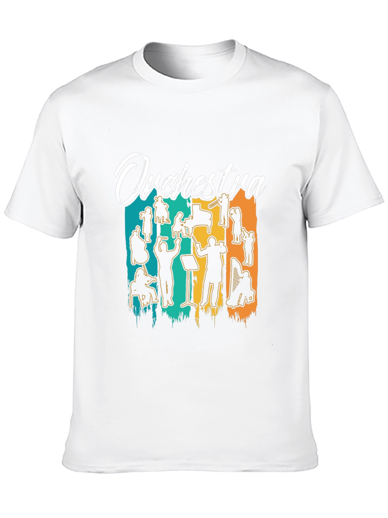 Orchestra Silhouette Graphic Print Black T-Shirt