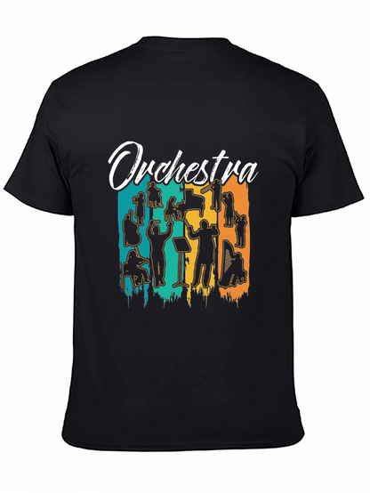 Orchestra Silhouette Graphic Print Black T-Shirt