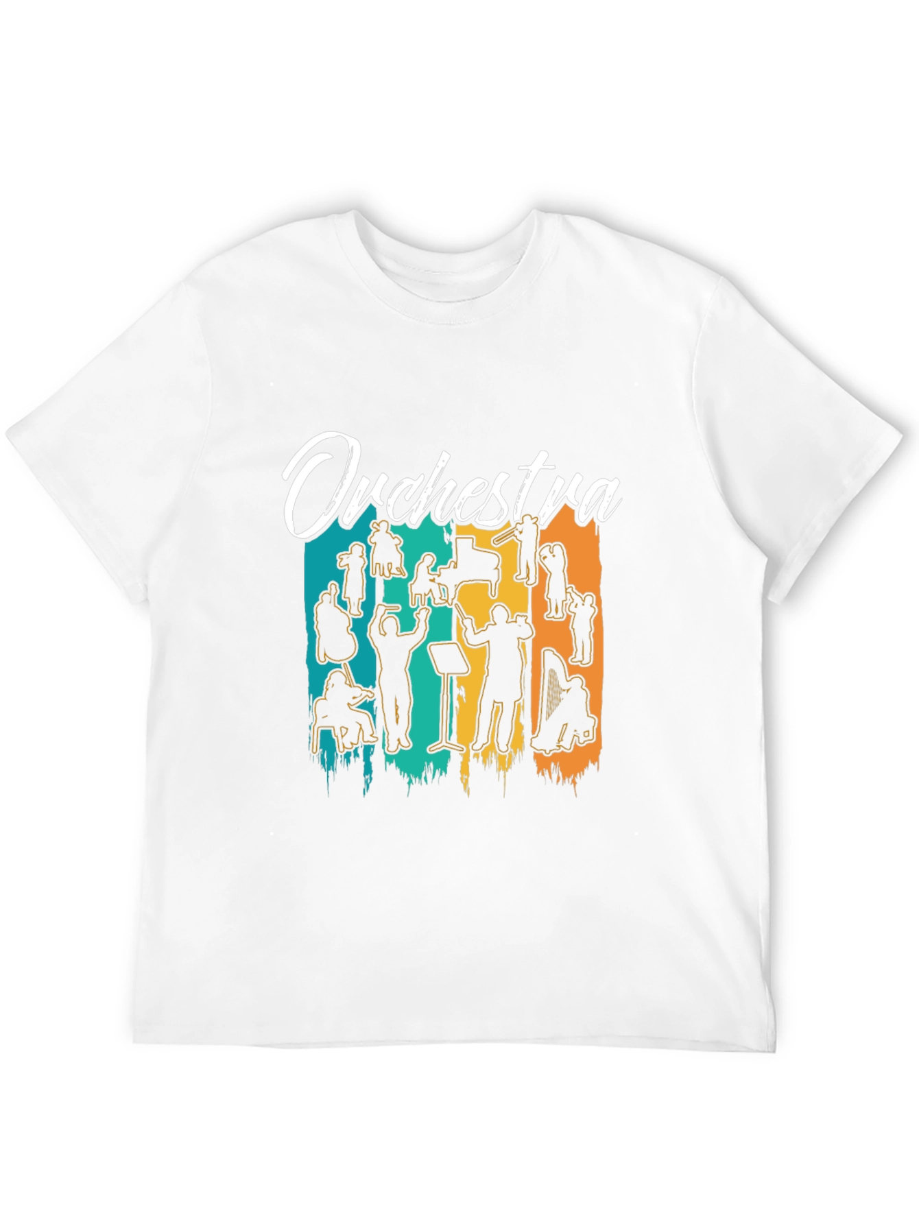 Orchestra Silhouette Graphic Print Black T-Shirt