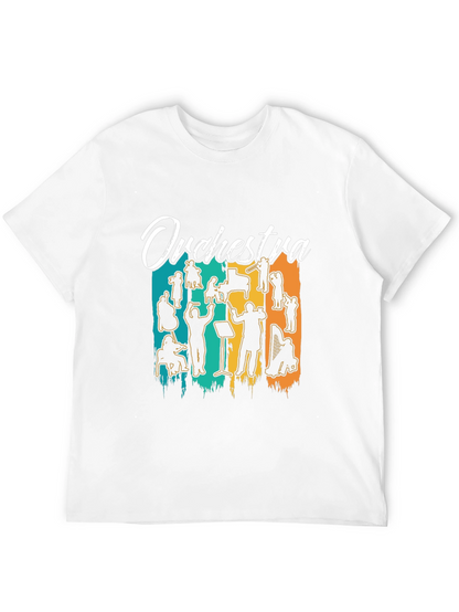 Orchestra Silhouette Graphic Print Black T-Shirt