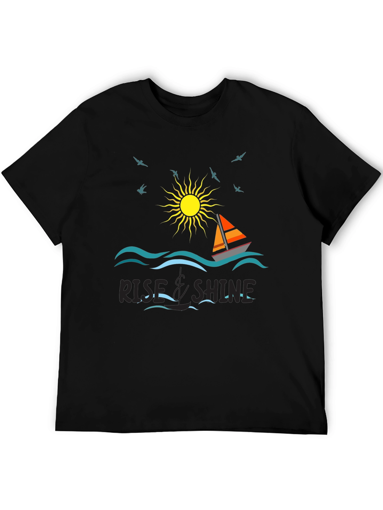 Rise & Shine Graphic Tee - Sailboat Design