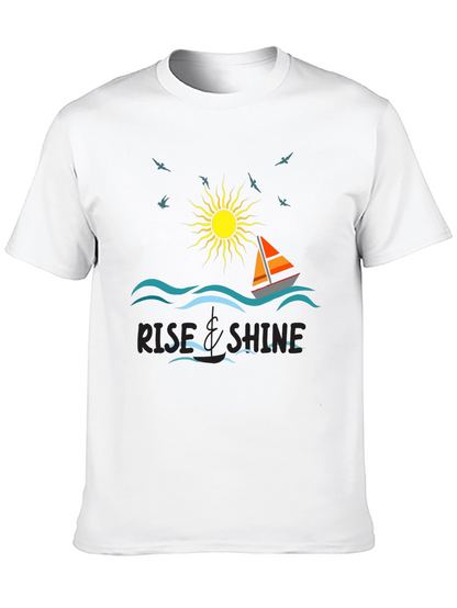 Rise & Shine Graphic Tee - Sailboat Design
