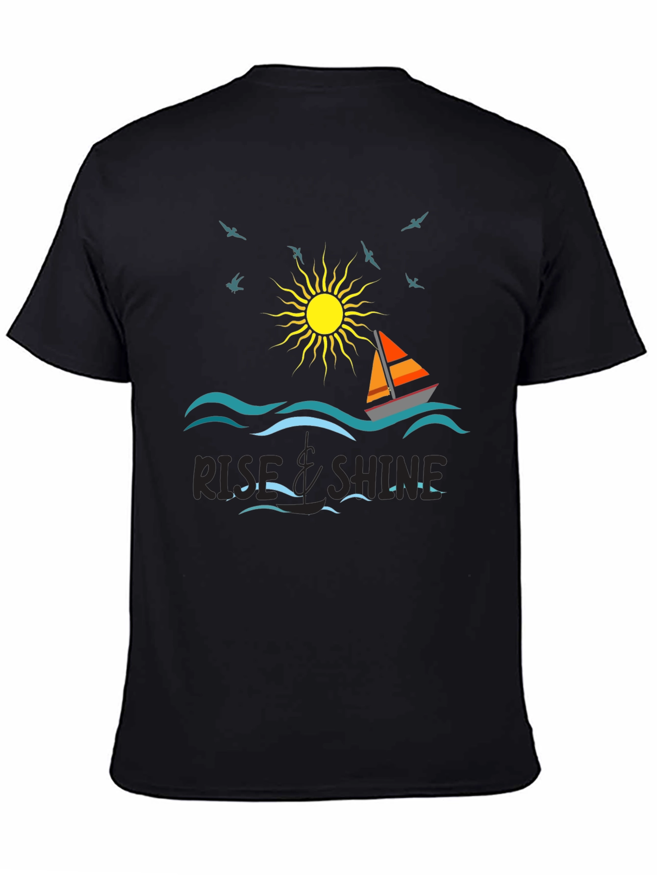 Rise & Shine Graphic Tee - Sailboat Design