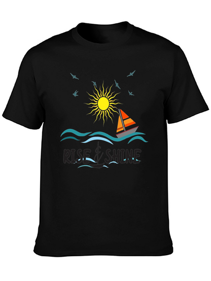 Rise & Shine Graphic Tee - Sailboat Design