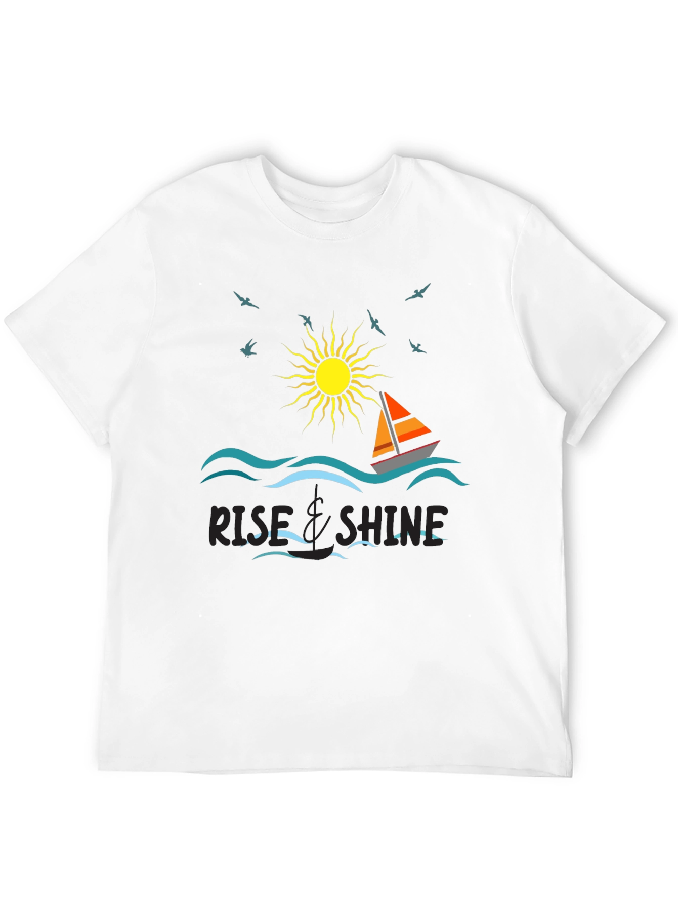 Rise & Shine Graphic Tee - Sailboat Design