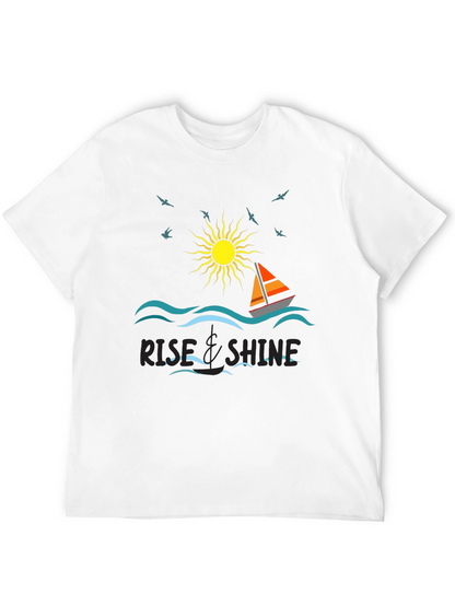 Rise & Shine Graphic Tee - Sailboat Design