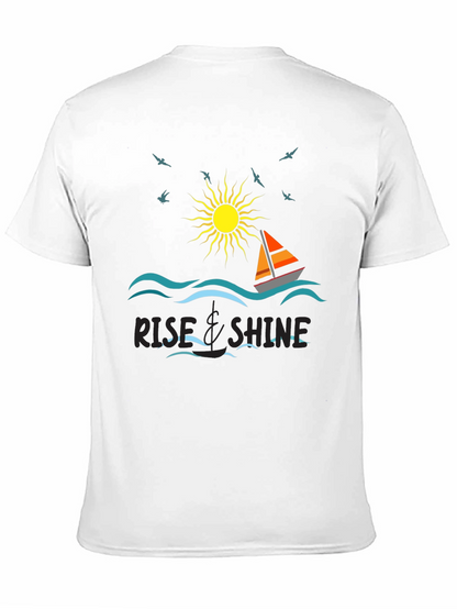 Rise & Shine Graphic Tee - Sailboat Design