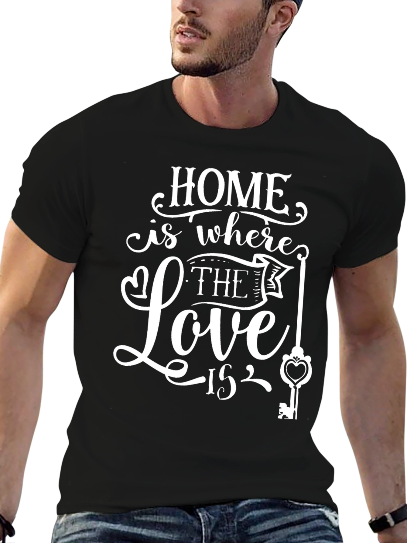 Home is Where the Love Is Black T-Shirt