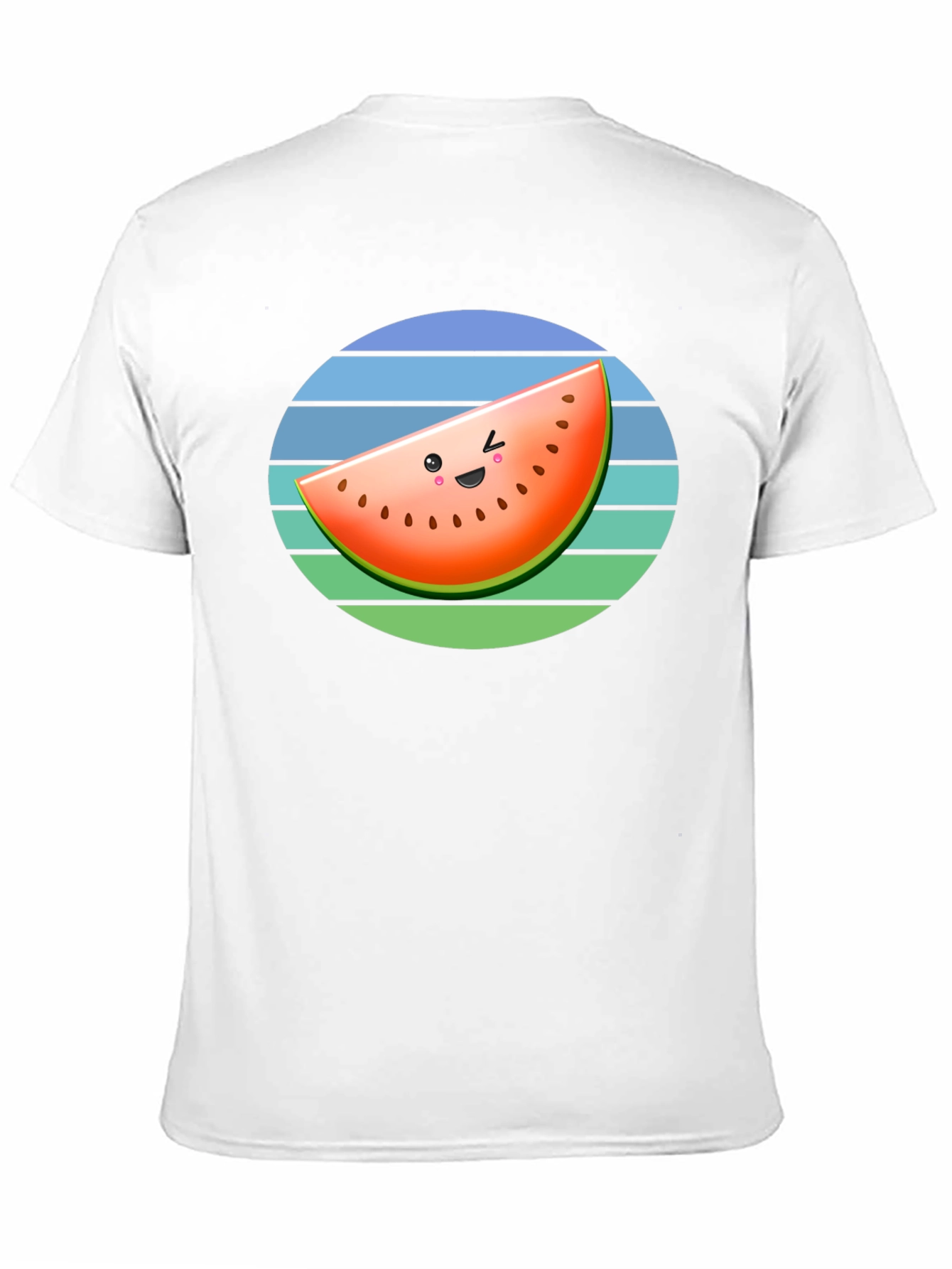 Cute Watermelon Slice Graphic Tee - Black