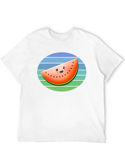 Cute Watermelon Slice Graphic Tee - Black