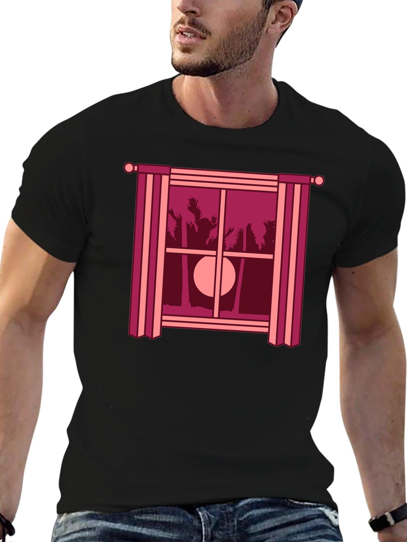 Tropical Sunset T-Shirt - Window Design Comfort Fit