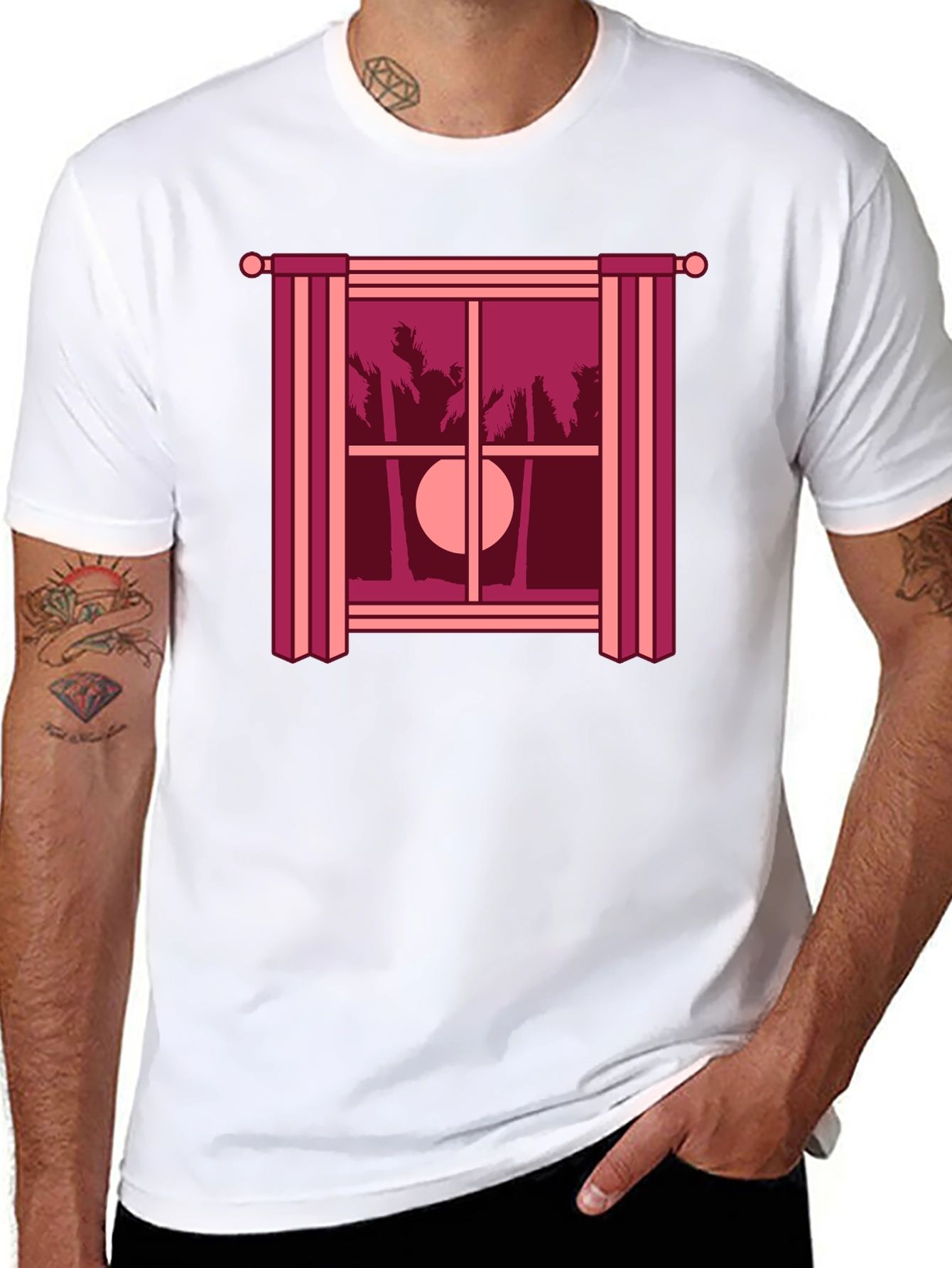 Tropical Sunset T-Shirt - Window Design Comfort Fit