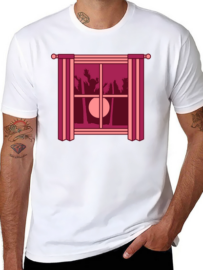 Tropical Sunset T-Shirt - Window Design Comfort Fit