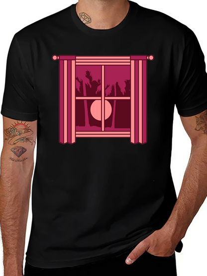 Tropical Sunset T-Shirt - Window Design Comfort Fit