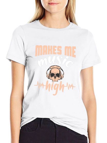 Music Makes Me High Black Graphic Tee