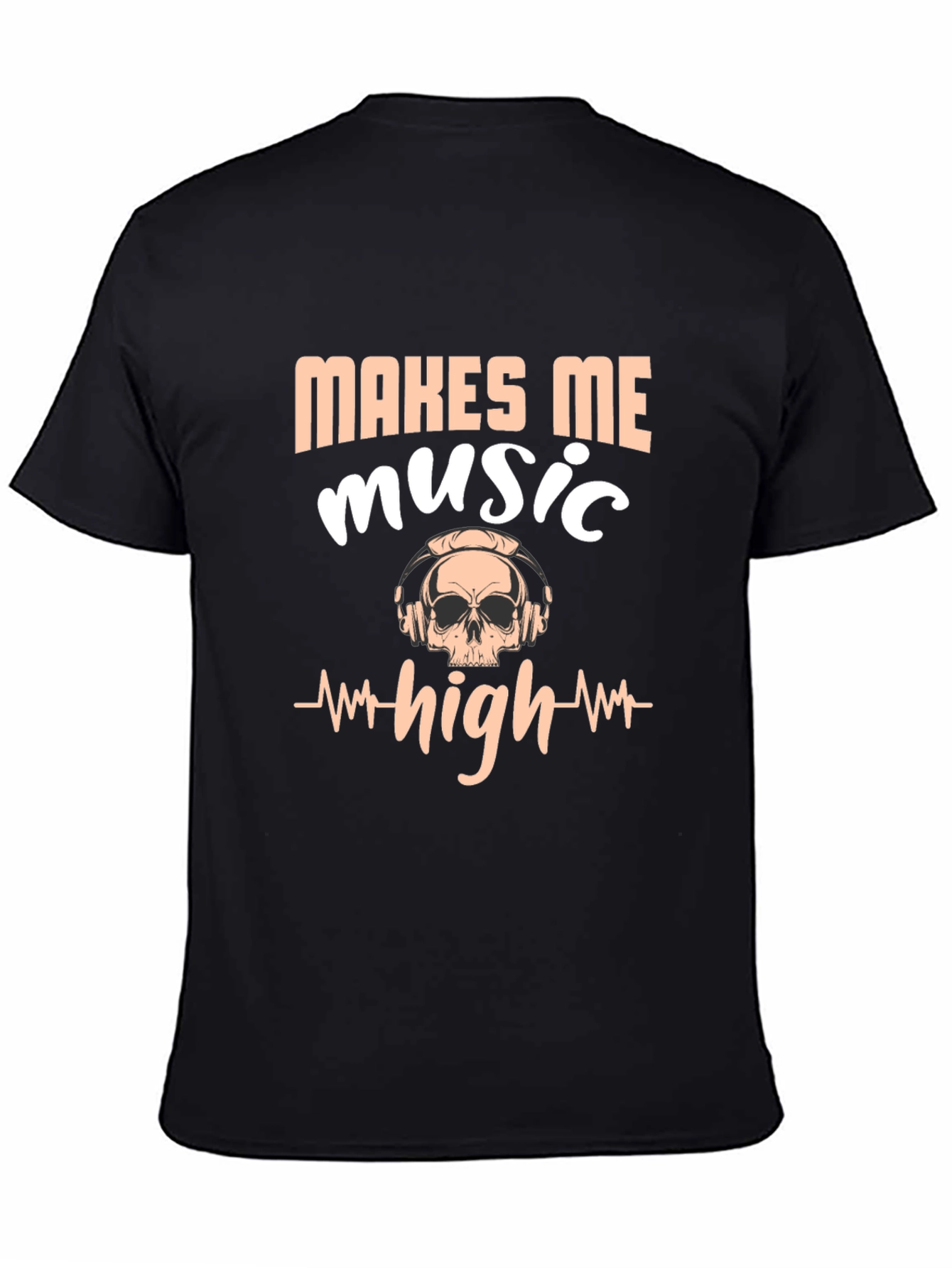 Music Makes Me High Black Graphic Tee