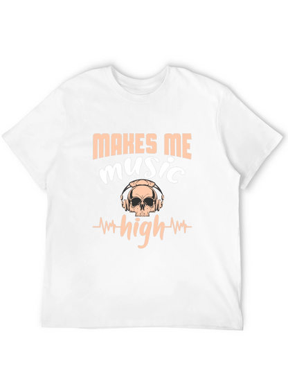 Music Makes Me High Black Graphic Tee
